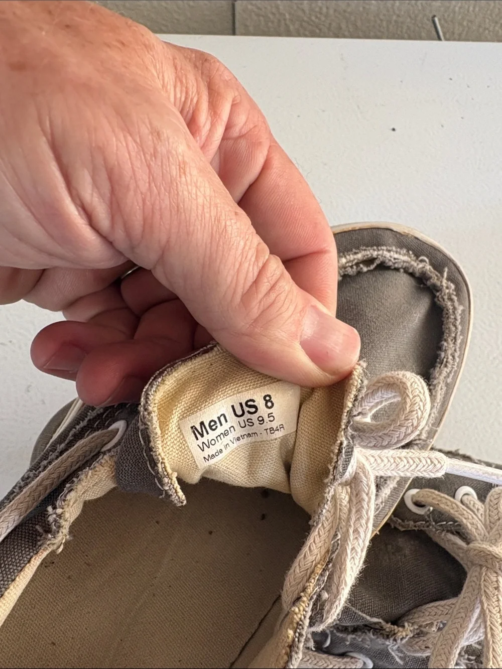 Men's Casual Canvas Boat Shoes - Gray with White Laces